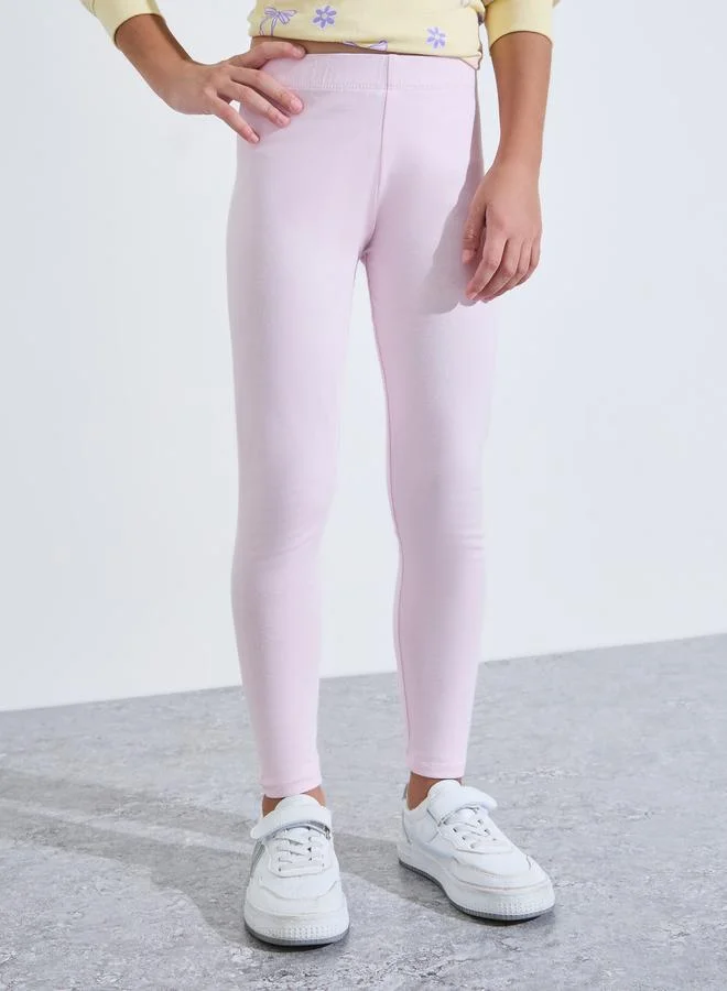 ستايلي Pack of 2 - Girls Multi-Color Solid Full-Length Leggings