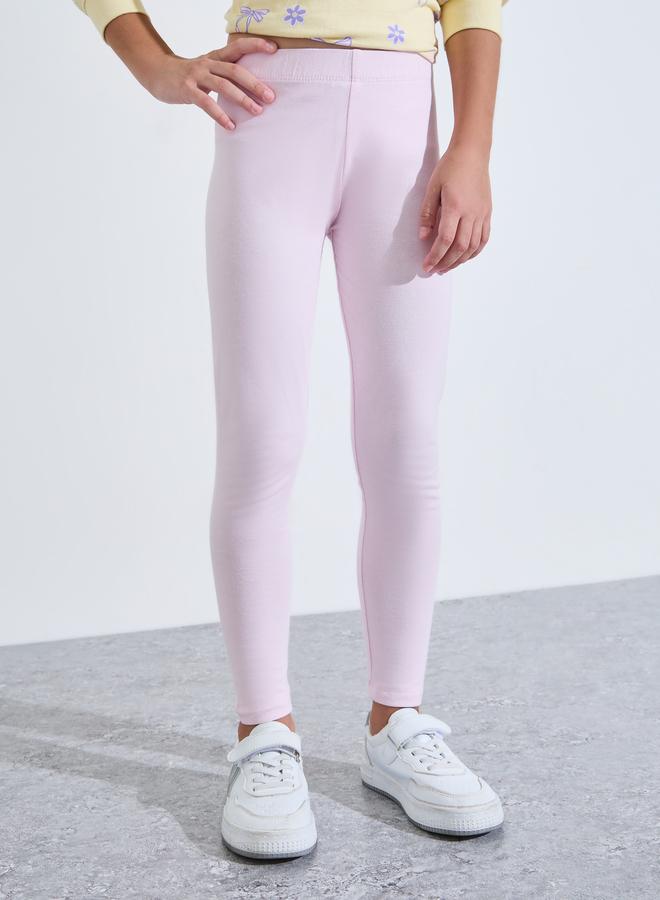 Styli Pack of 2 - Girls Multi-Color Solid Full-Length Leggings - Image 2