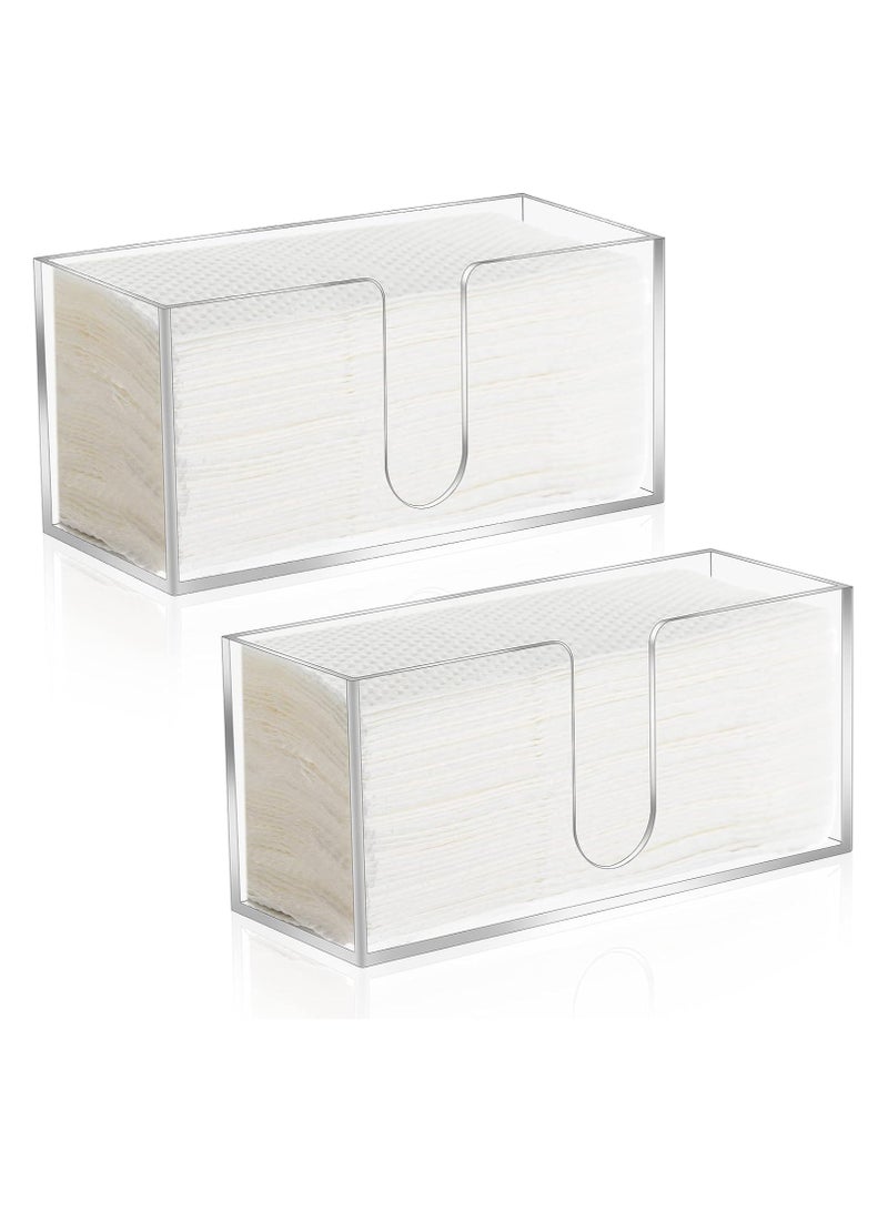 2Pack Acrylic Countertop Paper Towel Dispenser, Folded Paper Towel Dispenser Clear Trifold Napkin Holder, Suitable for Z-fold, C-fold or MultiFold Trifold Paper Towels for Bathroom Toilet and Kitchen