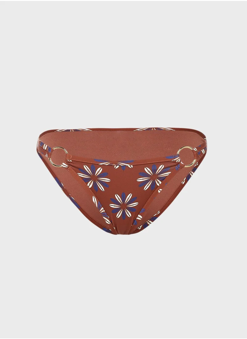 Sugarfree Printed Ring Detail Bikini Bottom