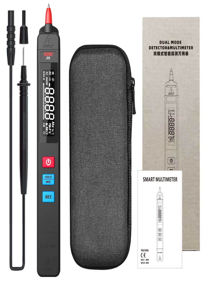 BSIDE Pen Type Intelligent Multimeter Handheld Portable High Precisions Multimeter NCV Measuring Voltage Resistance Capacitance Frequency Diode Continuity Live-wire Check Multi-function Multimeter with LED - Image 1
