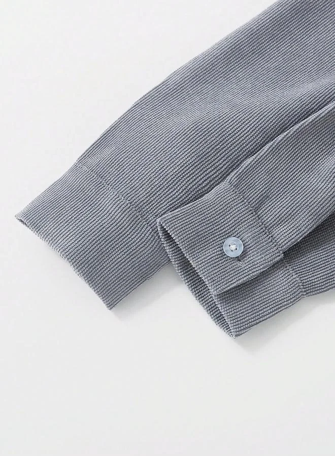 Take Two Take Two Boys Grey Corduroy Shirt with Buttons