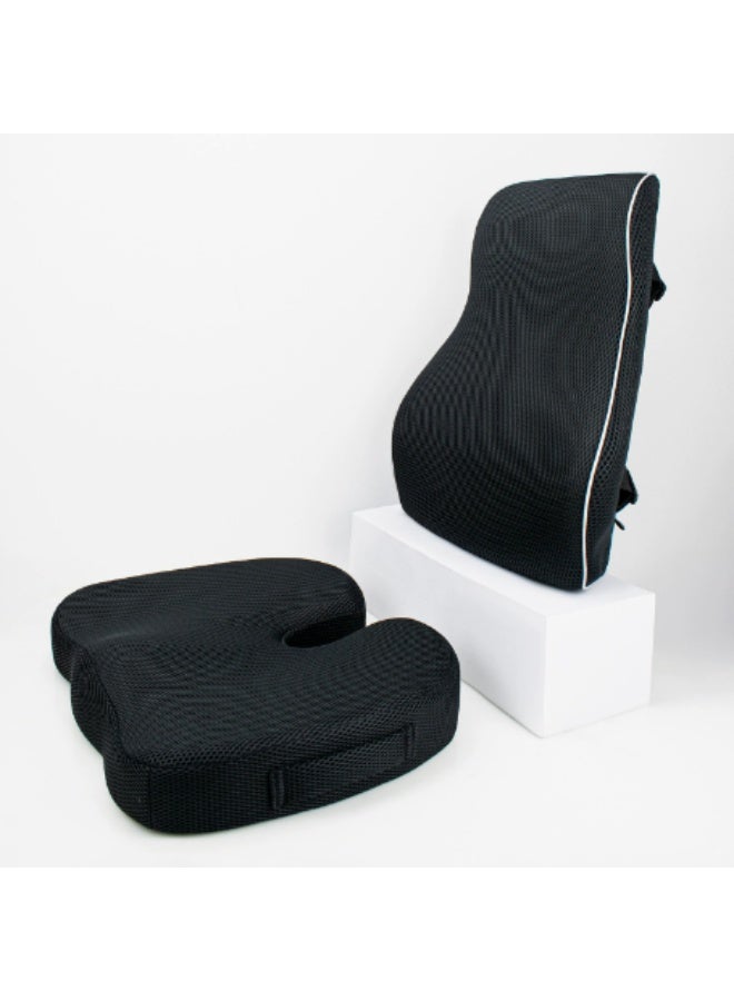 Arabest Lumbar Support Pillow, Ergonomic Car Back Support Pillow, Memory Foam Back Cushion, Comfortable Travel Pillow for Driving Back Pain Relief Improve Posture, Soft and Breathable Cover Adjustable Straps for Long Sitting for Office & Gaming Chair - Image 1