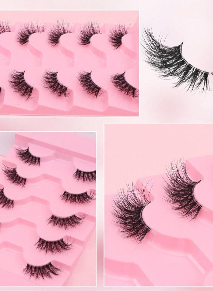 Cat Eye Half Lashes, 5 Pairs Half Lashes, Natural Looking Half Lashes, Light and Soft - Image 4