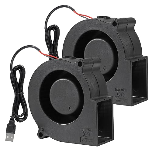 UMLIFE 75x30mm Blower Cooling Fan Turbine Centrifugal Fan 5V Brushless USB Fan Sleeve Bearing/Dual Ball Bearing 2 pin Computer Fan Multi Used(2PCS) - Image 1