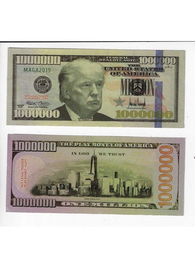 Generic - Copy Play Money 20 Pieces One Million Dollar Trump Bills 2Sided Fake Dollar Bill Kids Pretend Play Learning Money Props For Movies Plays Music Videos - Image 1