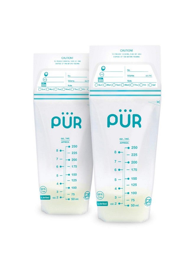 Pur Plastic Breast Milk Zipper Storage Bags- 50 Bags, Clear - Image 5