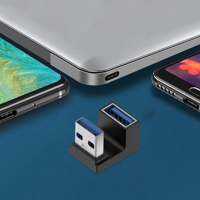 Tobo USB 3.0 Adapter 90 Degree Right Angle Direction Adapter USB A Male to Type C Female | 10Gbps Speed Extender Connector USB c Extension Coupler for Vertical USB Devices (TD-1073TC) - Image 3