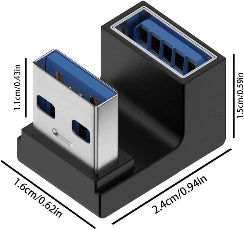 Tobo USB 3.0 Adapter 90 Degree Right Angle Direction Adapter USB A Male to Type C Female | 10Gbps Speed Extender Connector USB c Extension Coupler for Vertical USB Devices (TD-1073TC) - Image 4