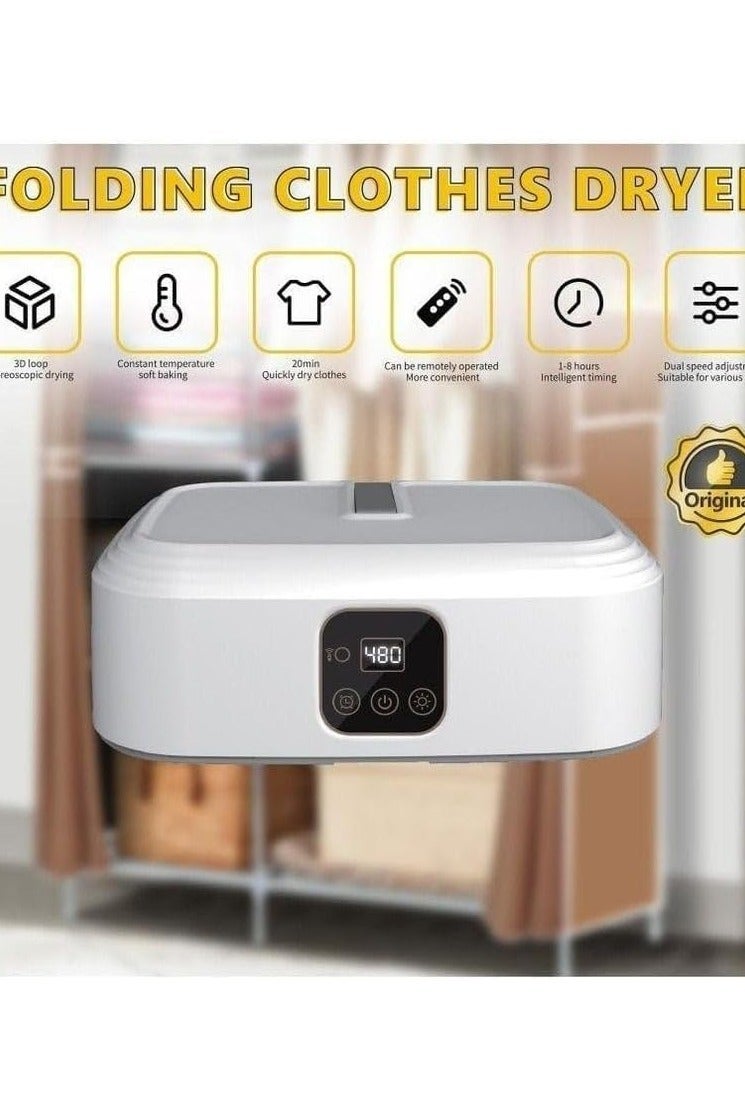 دينكس مجفف ملابس محمول، مجفف ملابس صغير الحجم مع حقيبة قابلة للتعديل، سرعتان، مجفف ملابس قابل للطي (dx2571) - Image 1