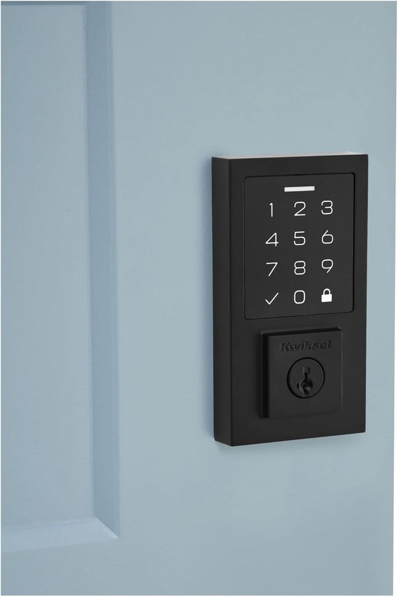 Kwikset Kwikset 9270CNT514S Contemporary SmartCode Touchpad Electronic Deadbolt SmartKey Matte Black Finish  - Image 2