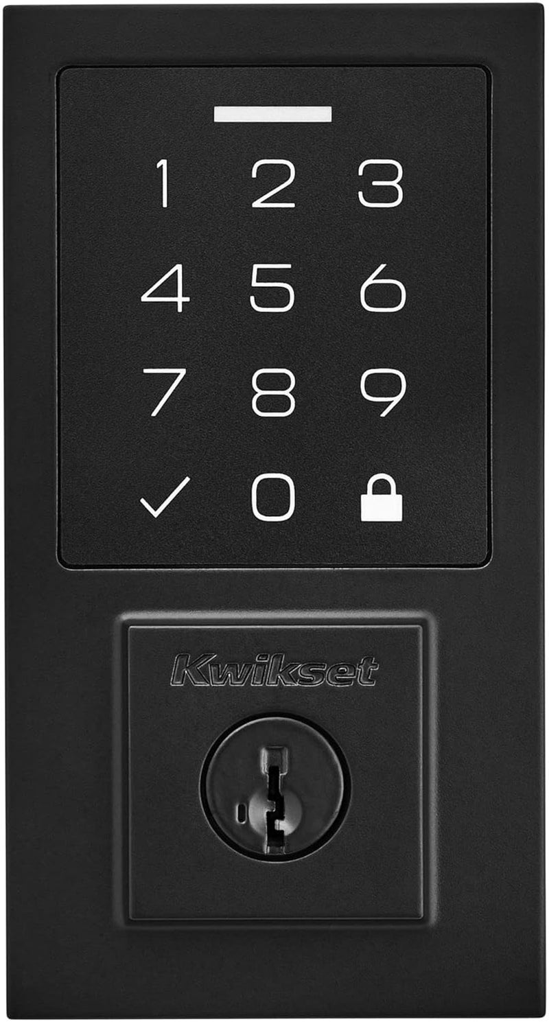 Kwikset Kwikset 9270CNT514S Contemporary SmartCode Touchpad Electronic Deadbolt SmartKey Matte Black Finish  - Image 5