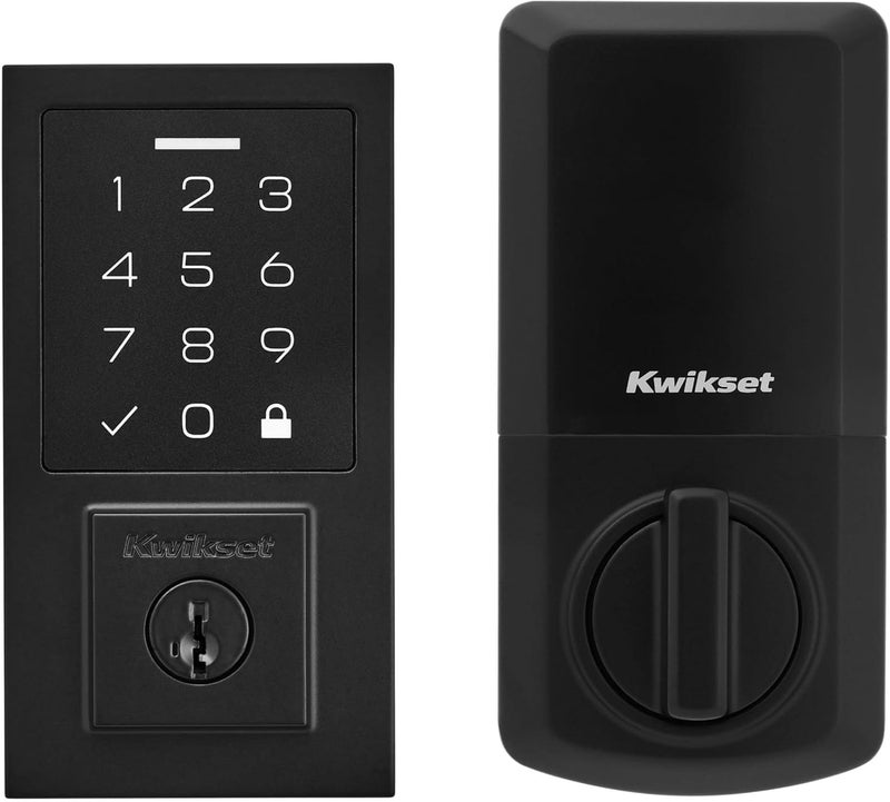 Kwikset Kwikset 9270CNT514S Contemporary SmartCode Touchpad Electronic Deadbolt SmartKey Matte Black Finish  - Image 3
