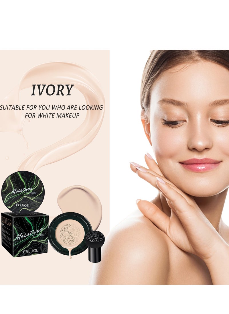 EELHOE Mushroom Head Air Cushion CC Cream  BB Cream for Mature Skin Face Makeup Foundation Moisturizing Concealer Brightening Long Lasting Even Skin Tone For All Skin Types (dark skin)  - Image 1
