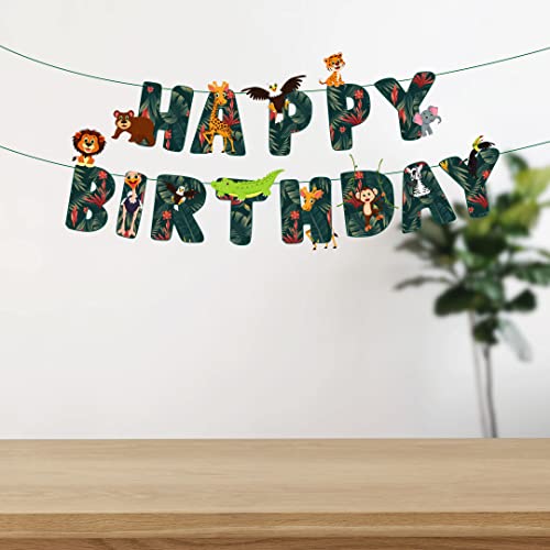 Festiko®Jungle Theme Happy Birthday Party Decoration Supplies, Jungle Themes Party Favors for Kids Birthday Decoration(Banner) - Image 4
