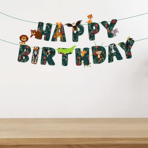 Festiko®Jungle Theme Happy Birthday Party Decoration Supplies, Jungle Themes Party Favors for Kids Birthday Decoration(Banner) - Image 3
