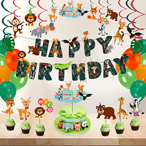 Festiko®Jungle Theme Happy Birthday Party Decoration Supplies, Jungle Themes Party Favors for Kids Birthday Decoration(Banner) - Image 5
