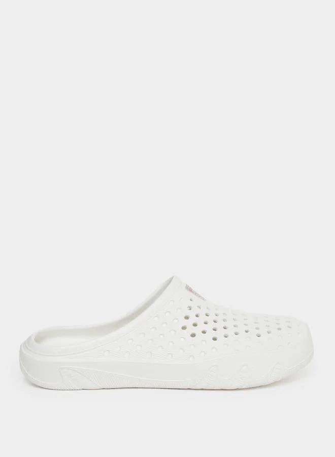 Take Two Vamp Perforated Solid Slippers
