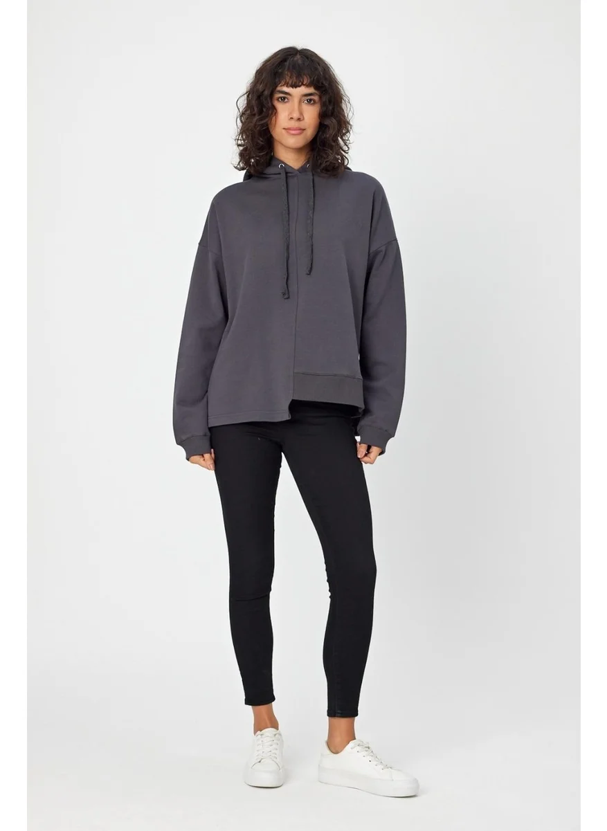 Alexander Gardi Alexandergardı Side Slit Hooded Oversize Sweatshirt (B22-37600)