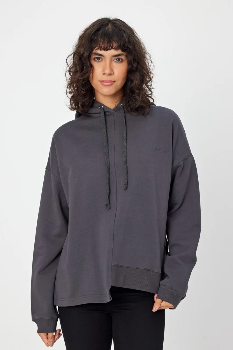 الكسندر جاردي Alexandergardı Side Slit Hooded Oversize Sweatshirt (B22-37600)