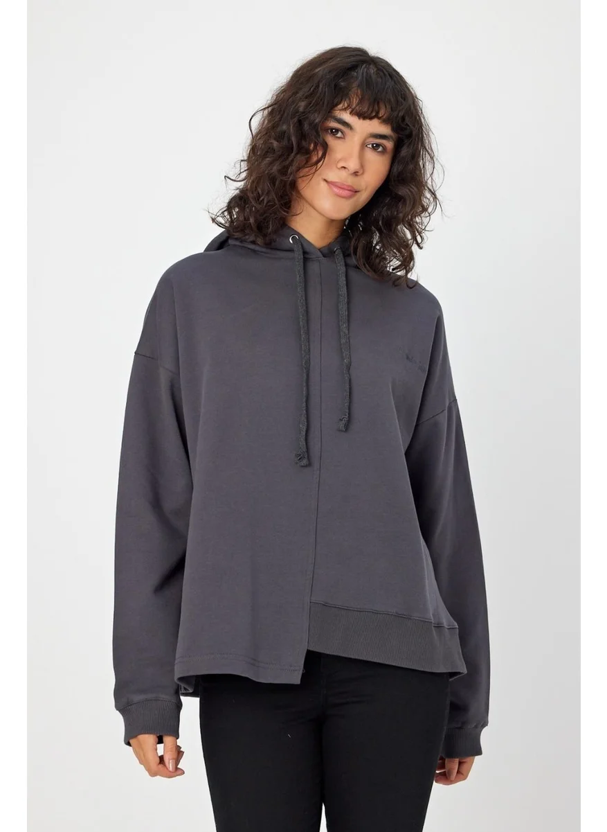 Alexander Gardi Alexandergardı Side Slit Hooded Oversize Sweatshirt (B22-37600)