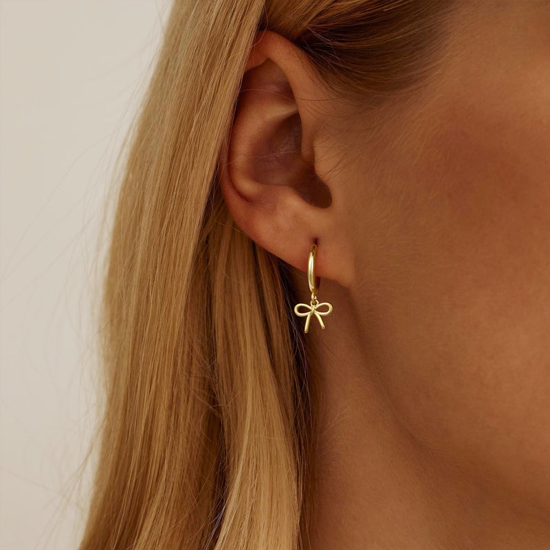 JIAOGE Easter Gifts for Kids Teens Girl - Gold Earrings for Women Hypoallergenic Earring for Girls Small Gold Hoop Earrings for Women Bow Earring Gifts for Girls Hoop Earringss for Teen Girl Gift - Image 5