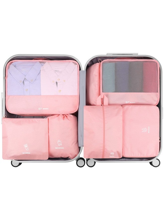 Mossio 6 Set Packing Cubes with Shoe Bag - Travel Luggage Organizer for Carry On Suitcase, Pink - Image 2