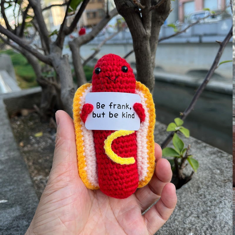 PLWalker Emotional Support Hot Dog Nuggets Pickle, Positive Crochet Plush, Cute Funny Gag Gifts for Women - Image 3