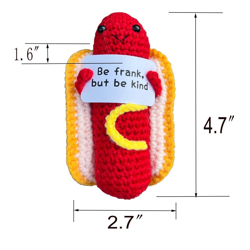 PLWalker Emotional Support Hot Dog Nuggets Pickle, Positive Crochet Plush, Cute Funny Gag Gifts for Women - Image 4