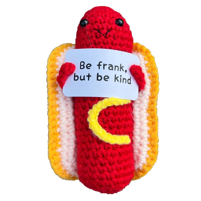 PLWalker Emotional Support Hot Dog Nuggets Pickle, Positive Crochet Plush, Cute Funny Gag Gifts for Women - Image 1