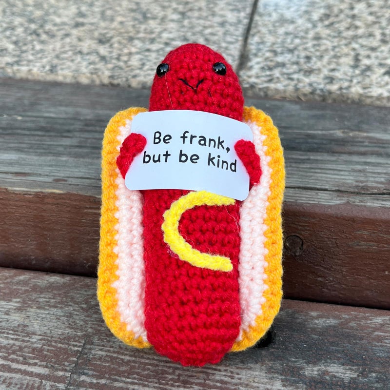 PLWalker Emotional Support Hot Dog Nuggets Pickle, Positive Crochet Plush, Cute Funny Gag Gifts for Women - Image 2