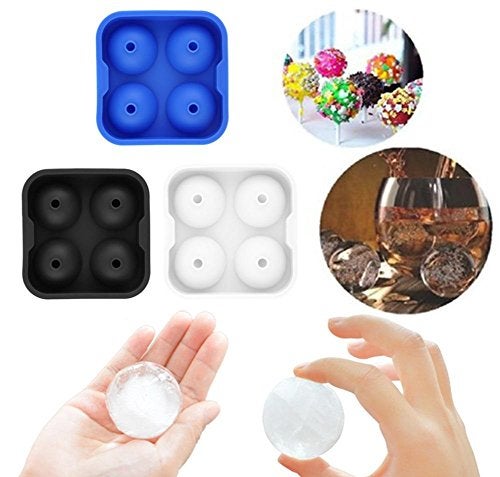 Iktu Ice Ball Maker, Large 2" Silicone Ice Ball Mold, Creates 8 Large 2 Inch Ice Cube Spheres - 2 Trays, 4 Balls Each - Image 2