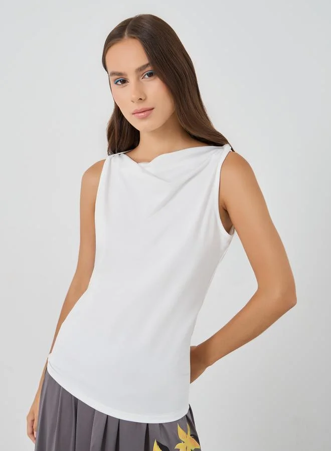 Take Two Solid Sleeveless Regular Fit T-Shirt