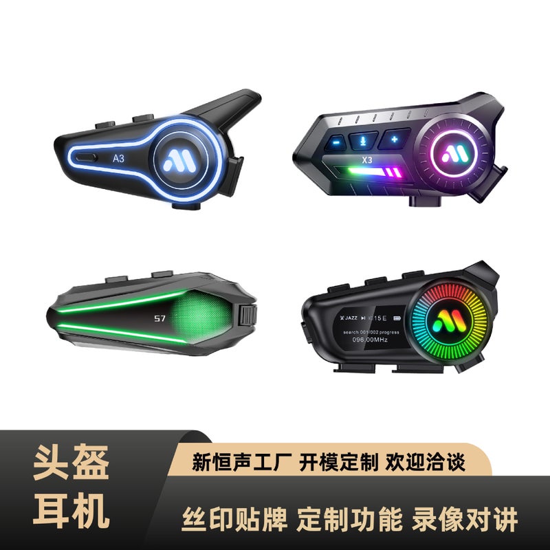 X3 Motorcycle Helmet Bluetooth Headset Heavy Bass Waterproof Noise Canceling Wireless Intercom Riding Headset - Image 2
