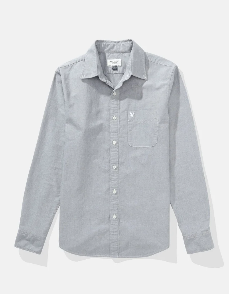 American Eagle  AE Slim Fit Everyday Oxford Button-Up Shirt for Men | Best Price UAE