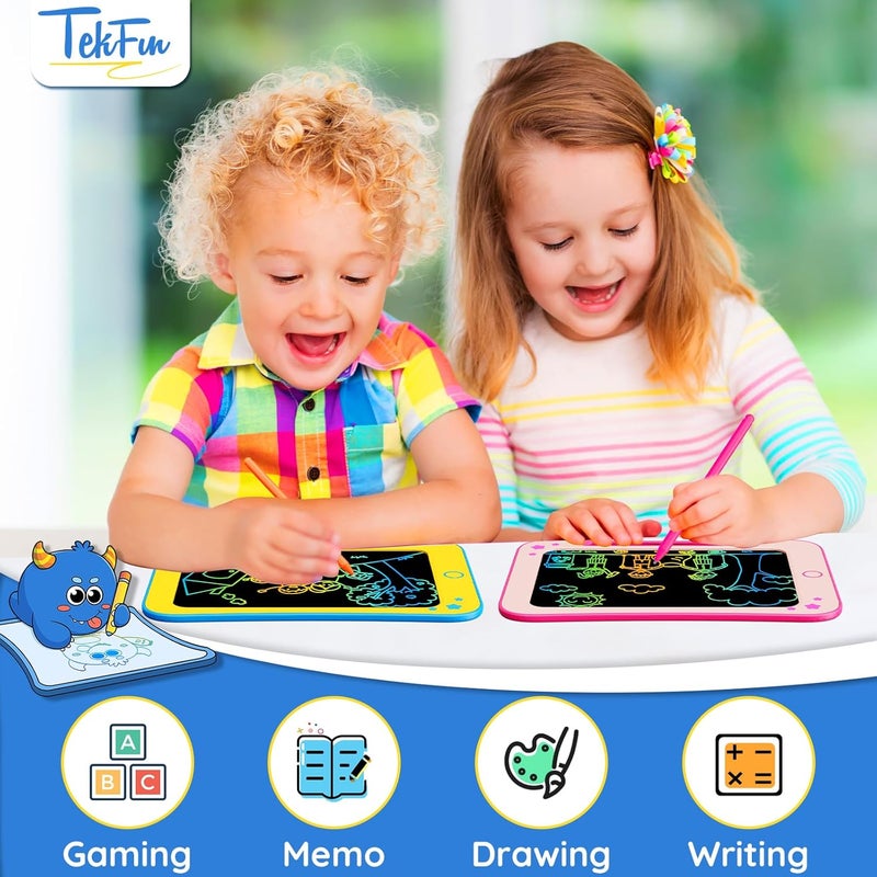 TEKFUN Toddler Kids Toys Gifts - 8.5 Inch LCD Writing Tablet Kids Doodle Board with Stickers Colorful Drawing Tablet, Kids Birthday Gifts Educational Toys for 2 3 4 5 6 Years Old Girl Boy (Pink) - Image 2