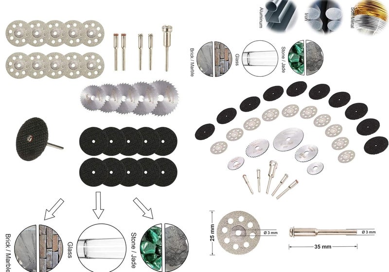 DIY Crafts Pack Of 250 Pcs Multi 2 Pcs MandrelConnecting Shank Cutting Wheel Set For Mini Drill Rotary Tool Accessories Cutting DiscsPack Of 250 Pcs Multi 2 Pcs MandrelConnecting Shank - Image 2