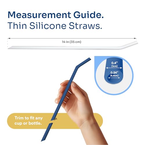 purifyou Extra Long 14.5" Reusable Silicone Straws with Flexible Tips, Cleaning Brush, & Portable Case - Fits with 40oz Stanley Cups, Tumblers & More (Set of 4) - Image 2