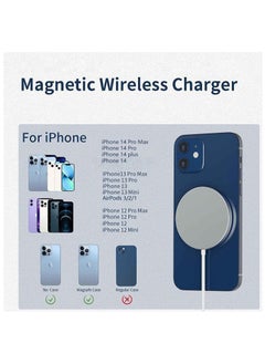 MMG MagSafe Charger【MFI/UACK Certified】 USB C Fast Charging,Wireless Magnetic Fast PD Charging up to 15W Compatibility with iPhone 14,14 Plus,14 Pro,14 Pro Max , 13,12 series,AirPods Pro2  - Image 2