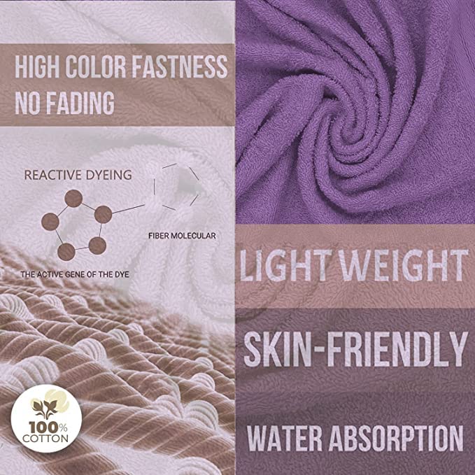 Sassoon Anatolia 100% Cotton 2 Piece Large Bath Towel 500 GSM (Heaven-Purple – 60X120 cms) – Extra Soft, Quick Drying & Super Absorbent Bath Towel for Men/Women - Image 2
