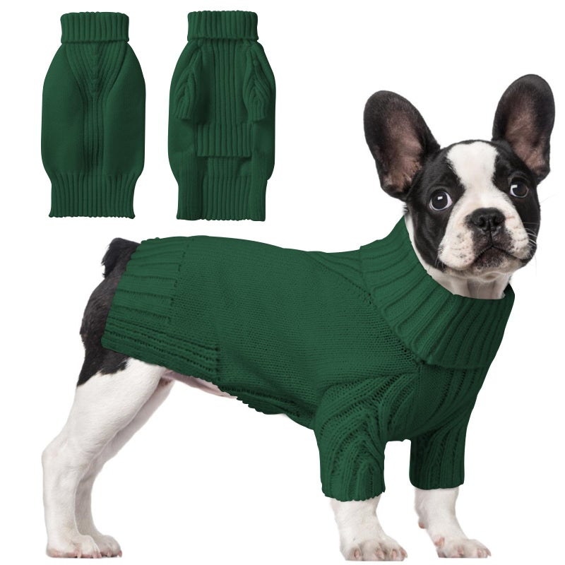 AURUZA Dog Sweaters for Small Medium Large Dog, Classic Turtleneck Pet Clothes Warm Thermal Doggy Winter Coat, Thick Double Knitting Collar Pullover Cold Weather Puppy Jacket for Indoor & Outdoor Wear - Image 1
