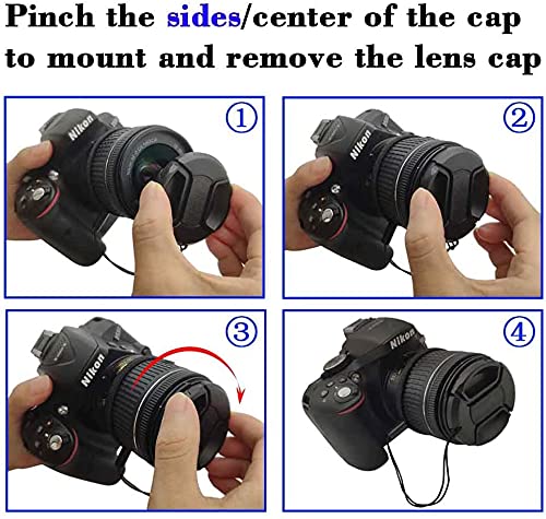 SHOPEE Lens Cap Cover for Af-P Dx Nikkor 18-55Mm F/3.5-5.6G Vr Lens for Nikon D7200 D5600 D5500 D5300 D3500 D3400 D3300 DSLR Camera,Lens Cap&Lens Cover,Black - Image 4