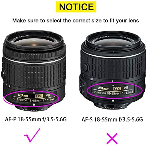 SHOPEE Lens Cap Cover for Af-P Dx Nikkor 18-55Mm F/3.5-5.6G Vr Lens for Nikon D7200 D5600 D5500 D5300 D3500 D3400 D3300 DSLR Camera,Lens Cap&Lens Cover,Black - Image 2