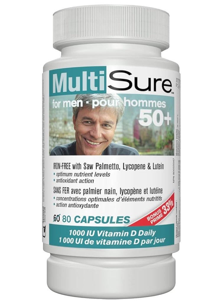 Webber naturals Webber Naturals MultiSure for MEN 50+ Easy Swallow Multivitamin 80 Capsules 