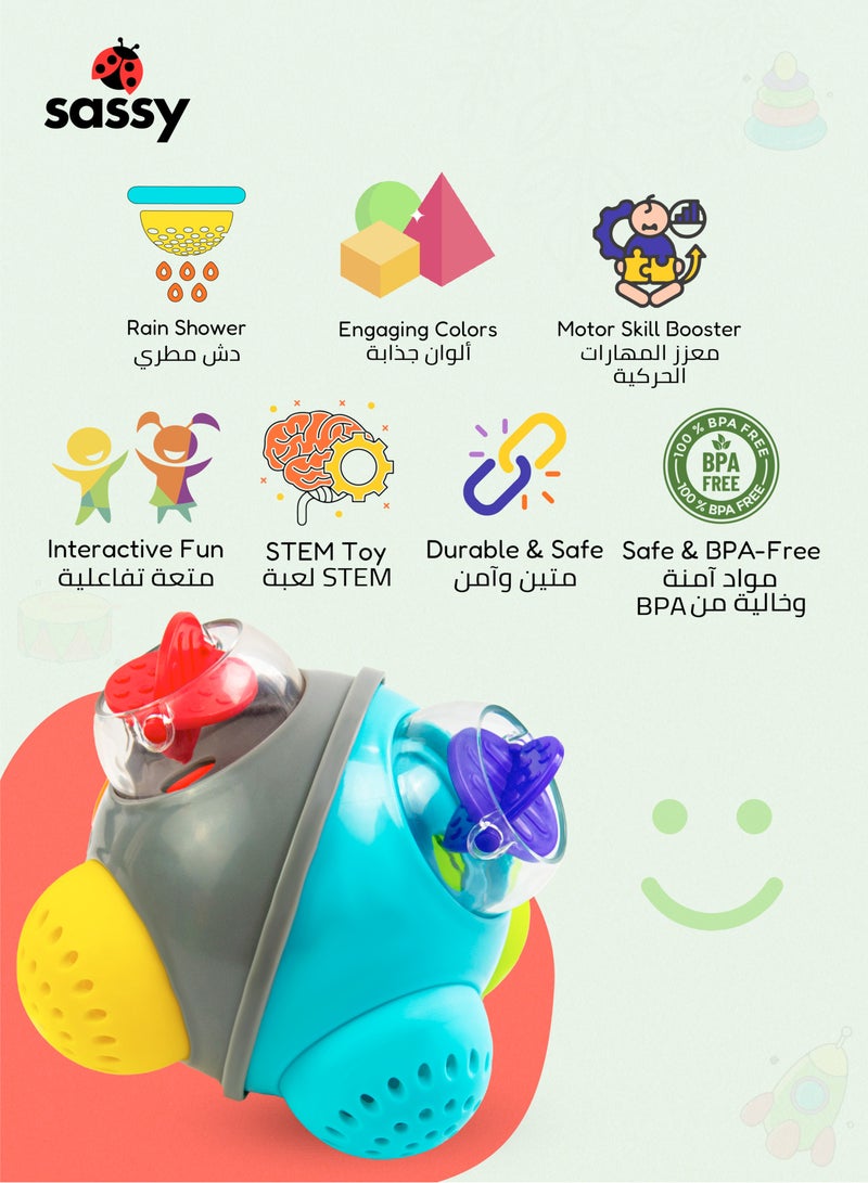 Sassy Sassy STEM Rainshower Bath Ball – The Perfect Bath Time Toy for Babies 6+ Months, Encouraging Experimentation, Buoyancy & Sensory Exploration in Water Play - Image 3