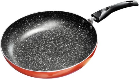 RAJ RK Non-Stick Frypan with Granite Coating - 26cm Red Pan for Dosa, Crepe, Pancake, Omelette, Chapati, Roti, and Paratha