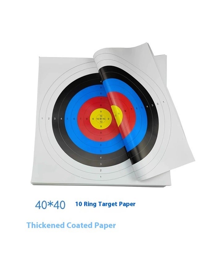 yongsheng 20-Piece Archery Arrow Target Paper Dartboard Set 40 x 40cm， Standard Archery Paper Targets - 10 Ring Bow - Hunting Archery Accessories for Target Practice  - Image 2