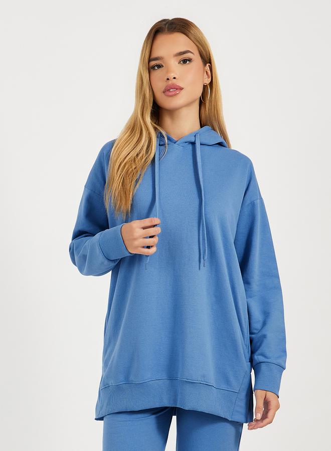 Styli Oversized Longline Hoodie with Dropped Shoulder  - Image 1