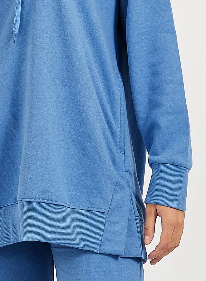Styli Oversized Longline Hoodie with Dropped Shoulder