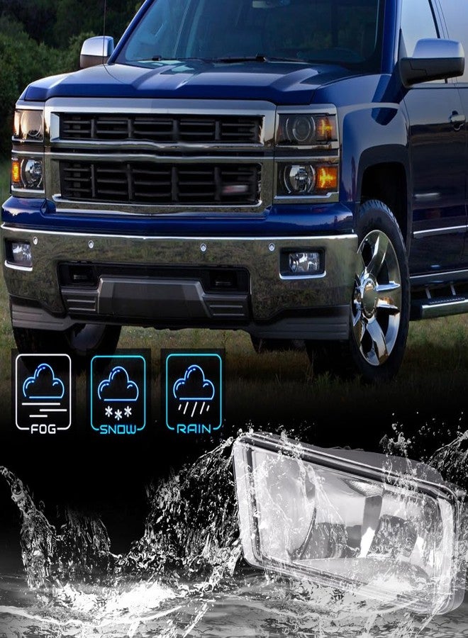 PIT66 Fog Lights, Compatible with 2007-2015 Chevy Silverado 1500/07-14 Silverado 2500HD 3500HD/ 07-13 Chevy Avalanche/ 07-08 Cadillac Escalade, Front Left & Right Fog Lamps, Clear - Image 4